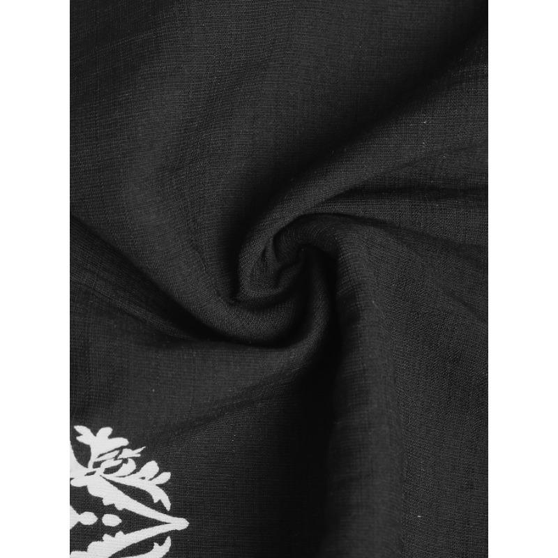 Women's Ethnic Printed Straight Trousers Elastic Waist Drawstring Casual Comfort Straight Pants