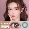 Lens With Power (0-8.00) Lens Brown lenses, natural and soft, 14.2mm silk gray lenses 2 pcs