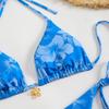 Printed Tight Lace Backless Sexy Split Swimsuit Bikini Women