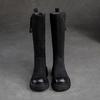 Johnature Retro High Boots Genuine Leather Fashion Side Zipper Knight Boots Thick Soled Women's Shoes