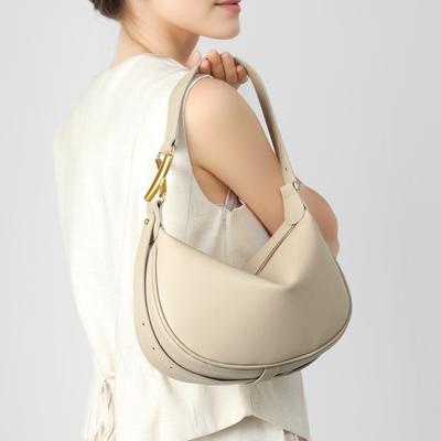 Couro legítimo: Bolsa de Axila de Luxo de um Designer de Nicho, Bolsa de Ombro Lua, Bolsa Feminina