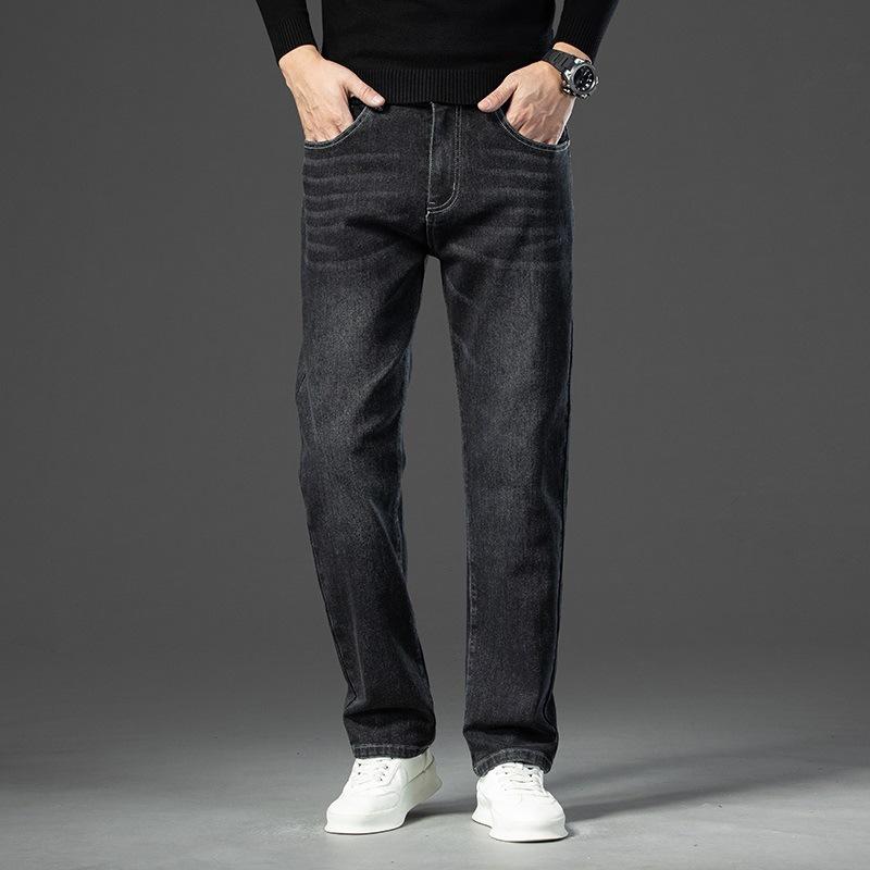 

Джинсы мужские весенне-осенние толстые свободные прямые повседневные осенние брюки мужские новые брюки 40