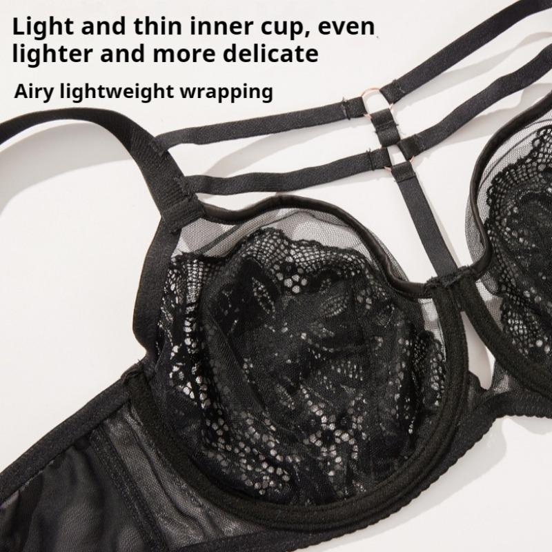 Thin Plus Size Fat  Women's Underwear Big Chest Small Set Bra Breast with Full Cup Bra