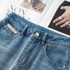 2025 Spring Blue High-Waist Slimming Wide-Leg Jeans