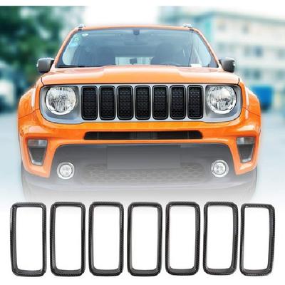 Carbon Fiber Grille Erts ABS Grill Cover Trim Accessories for Jeep Renegade