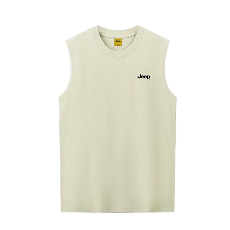 JEEP Men s Pure Cotton Ice-Feel Sleeveless Casual T-Shirt 2XL
