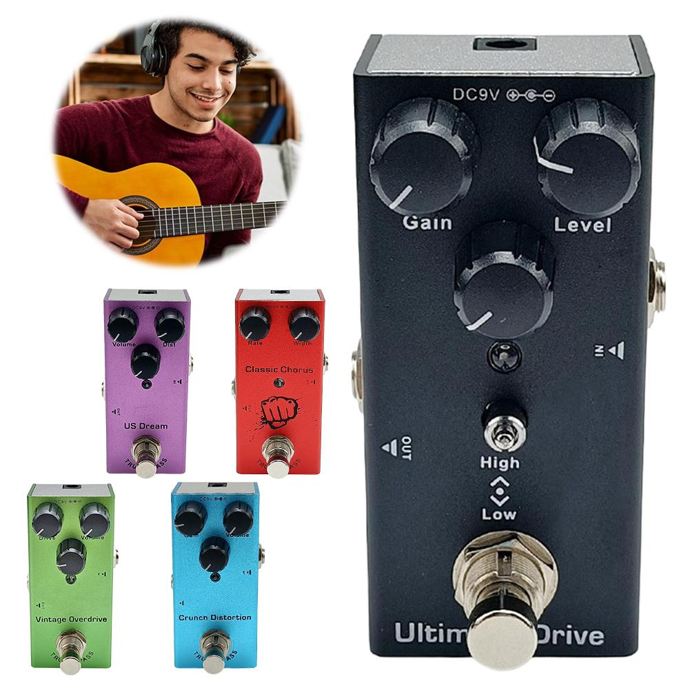 

# Педаль эффектов электрогитары Distortion Chorus Tremolo Delay Overdrive Pedal чёрный