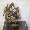 Mässingssextant, handhållen nautisk sextant med trälåda Marinblå män present, minnespresent, fars dag-gif