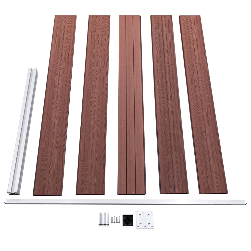 WPC Garden Fence 175 X 105 Cm Brown