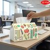 2D Flat, 1pc Tissue Box, Printed On Both Sides, Modern School Themed Tissue Box Cute Chalk Drawn Style Pencil Notebook Print, Fabric Holder Suitable F