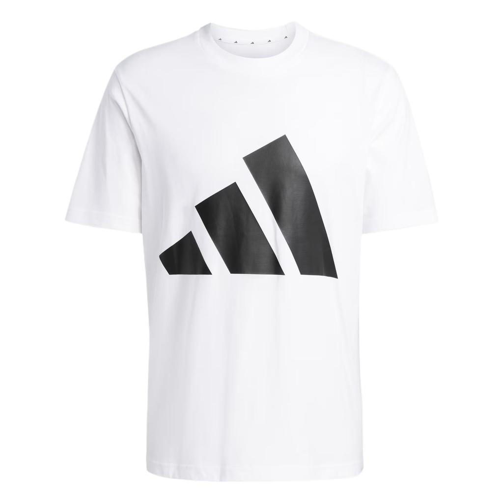 Adidas Essentials Logo Large Graphic Comfortable Soft Knit Crew Neck Short Sleeve T-Shirt Men Tops White JE8943