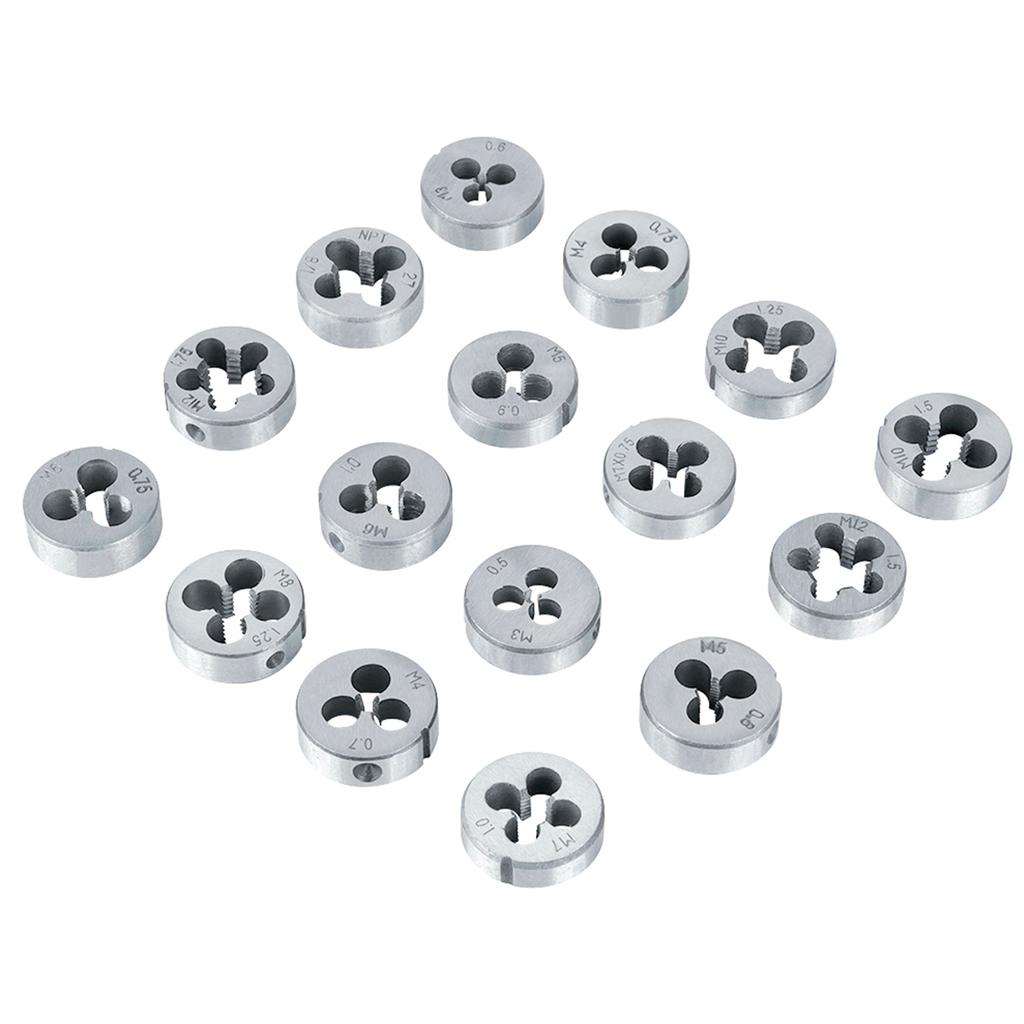 Ensemble de 40 tarauds et filières M3 avec clés et jauge de filetage, outils manuels robustes