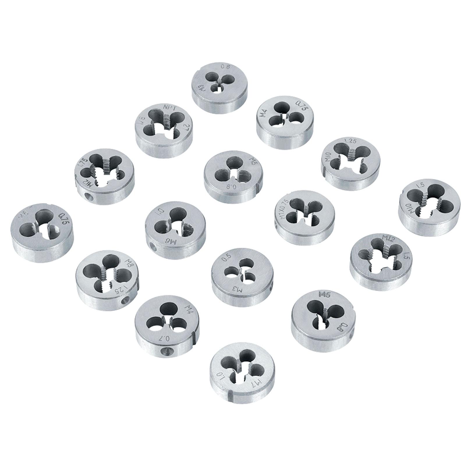 17pcs M3-  Screw Tenon Tool Set Ht Steel Thrd Pitch Gauge Hand Operated Hvy Duty NaMachinery   Wrenches for Vehicles