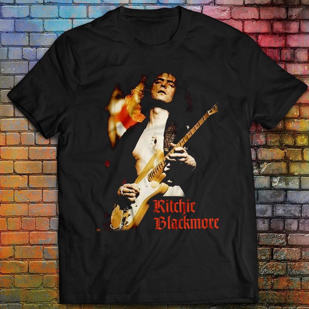 

Ritchie Blackmore Men s Tee Regular Size Cotton T-shirt Deep Purple in Rock Unisex T-Shirt XL