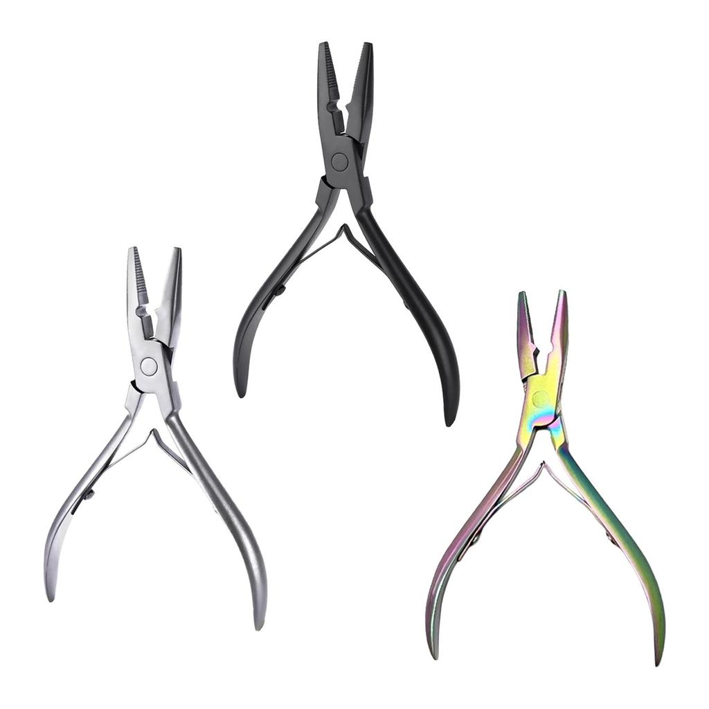 Hair Extension Pliers Clamping Tool Multi Functional Stainless Steel Hair Extension Tool Beads Closer Tool for Beauty Salon