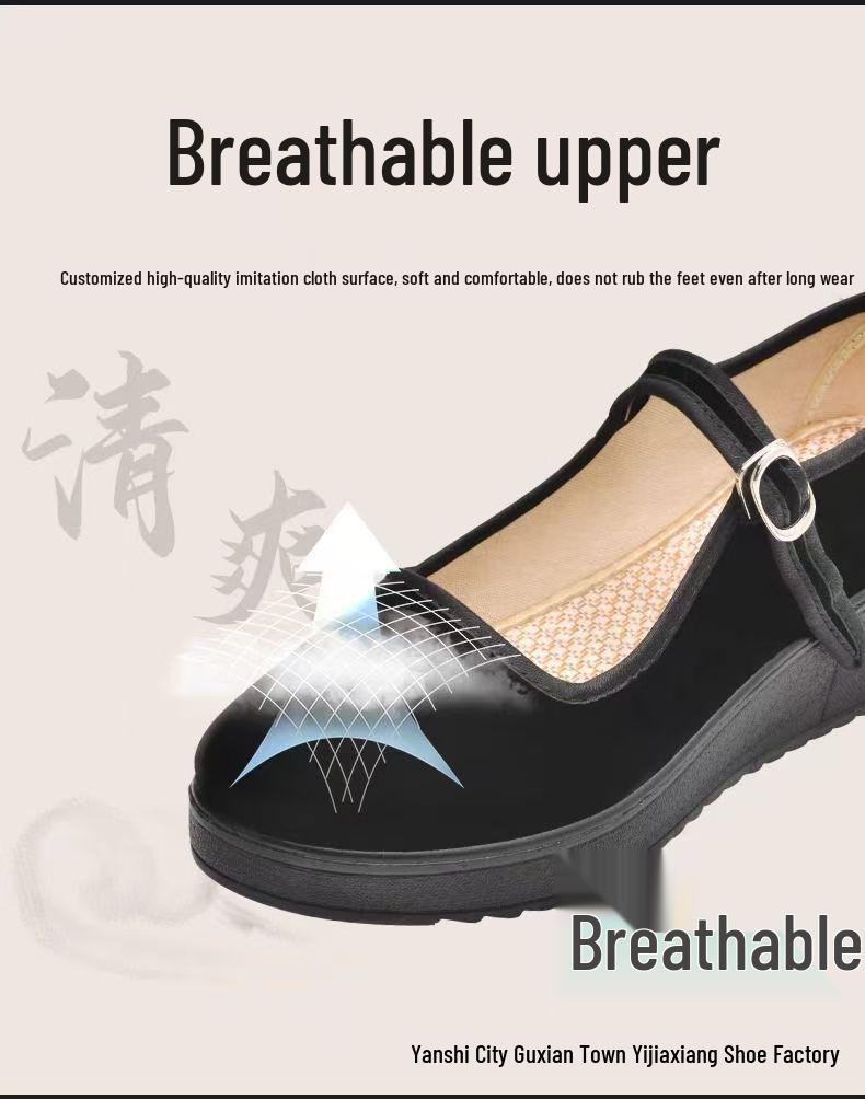 Chaussures en tissu à talons moyens hauts antidérapantes pour femmes pour le travail et la danse