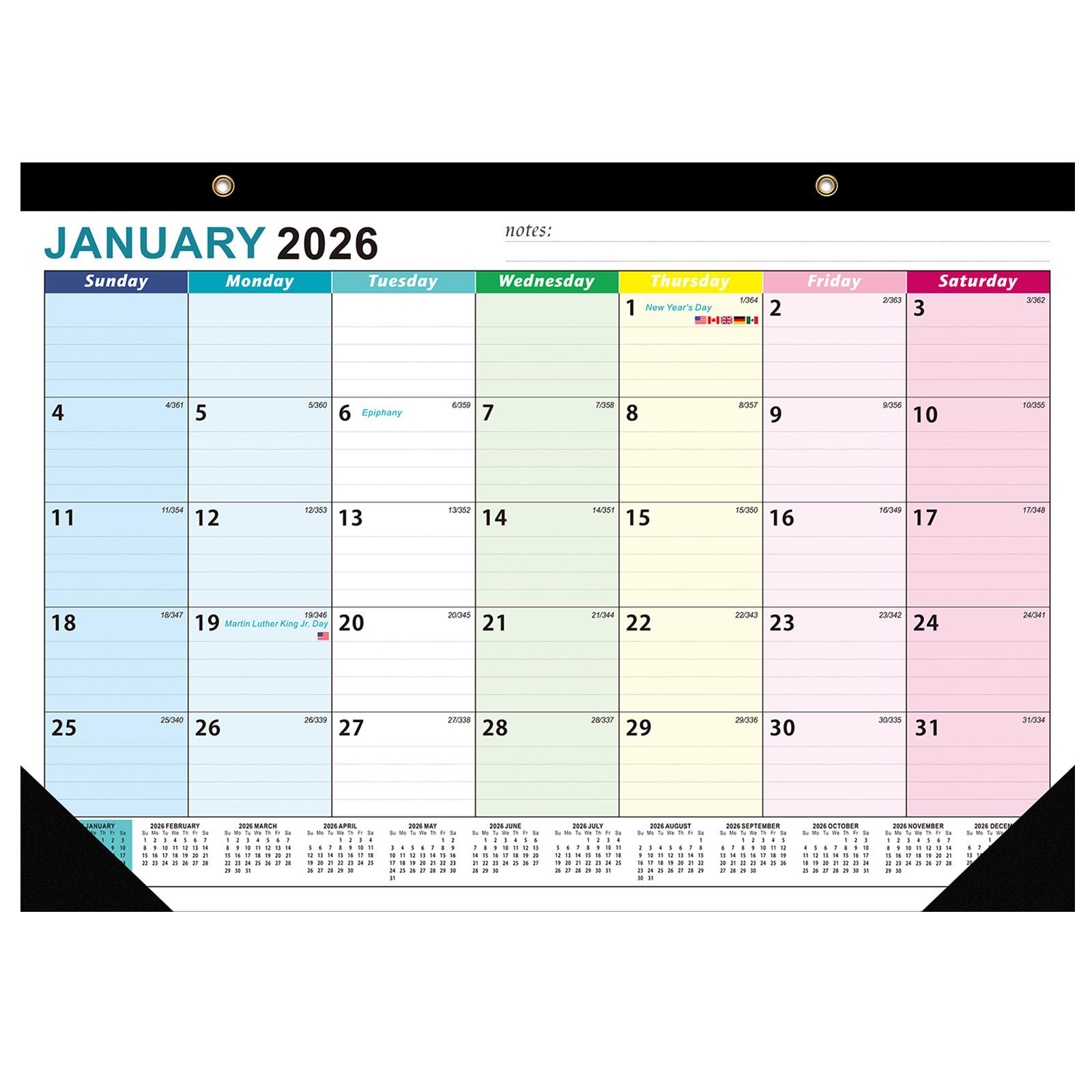 

18-місячний планер, настінний календар із захисною пластиковою обкладинкою, великий розмір, підходить для дому та використання вчителем. One Size