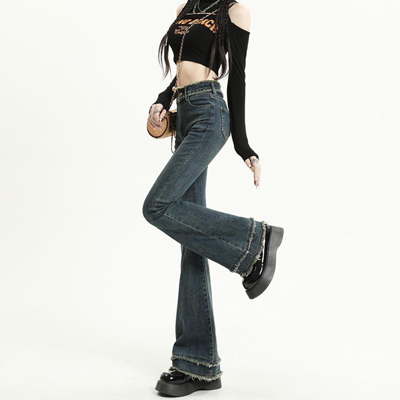 Light Colored Jeans for Women In Autumn, Small Breasted Bell-bottomed Pants for Women In Autumn, Horseshoe Pants for Autumn