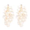 European and American pearl petal fringed earrings light luxury high-end stud earrings temperament versatile earrings design sense niche