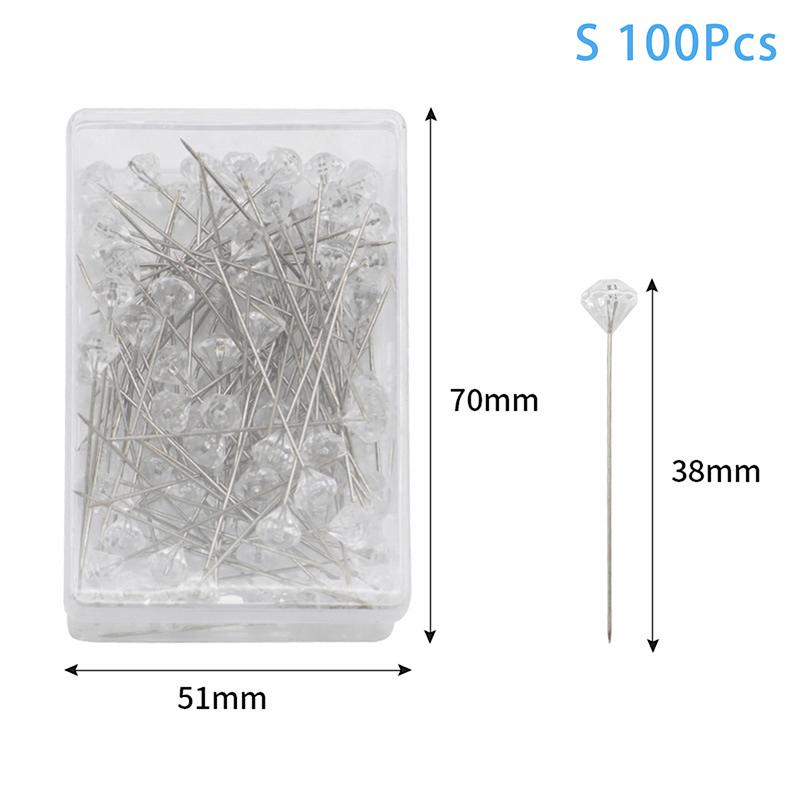 50/100Pcs Diamond Bouquet Corsages Pins Flower Crystal Rhinestones Floral Positioning Pins For Wedding Bridal Bouquets