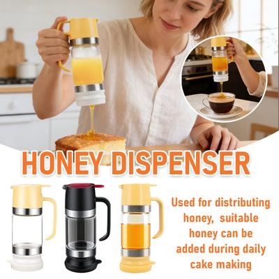 Glass Honey Dispenser No Drip With Handle 9 Oz Maple Syrup Container Honey Jar For Coffee, Pancakes Waffles