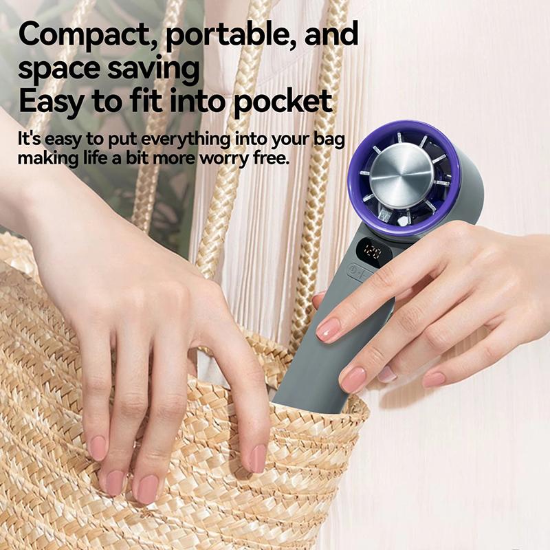 High Speed Handheld Fan Stepless Speed Adjustment Long Lasting Battery Portable Mini Cooling Fan Lightweight Outdoor Travel