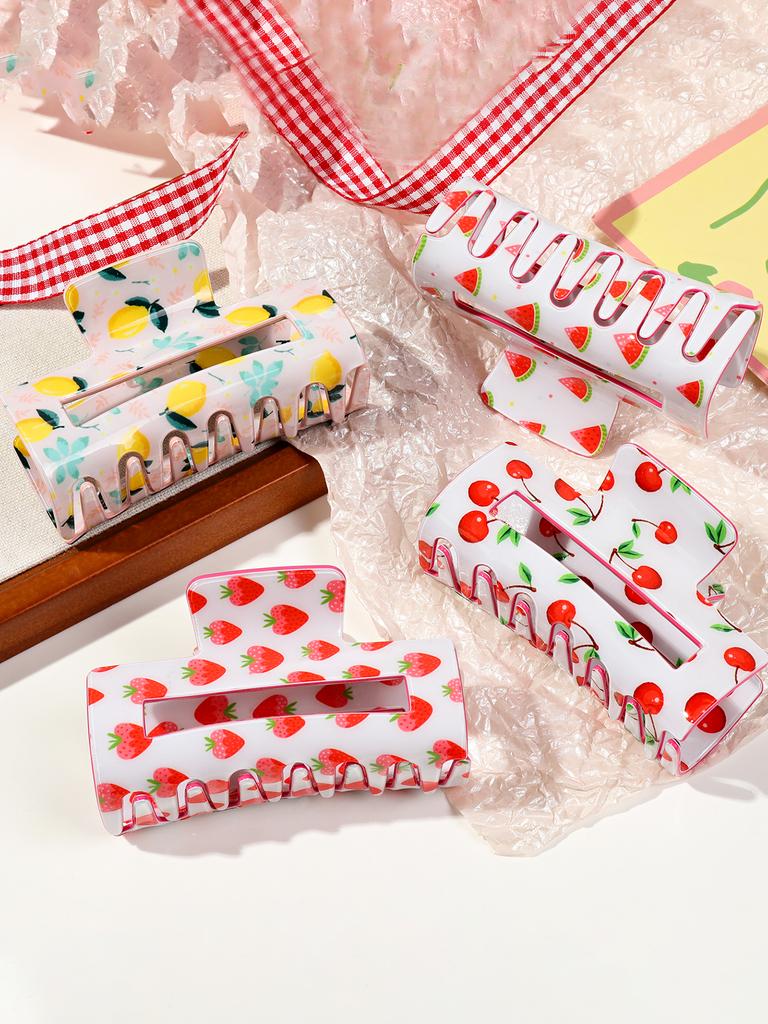 Módní letní sponky do vlasů s ovocným potiskem pro ženy a dívky, styling 3,2 palce, sponka do vlasů, acetátové retro vlasové doplňky