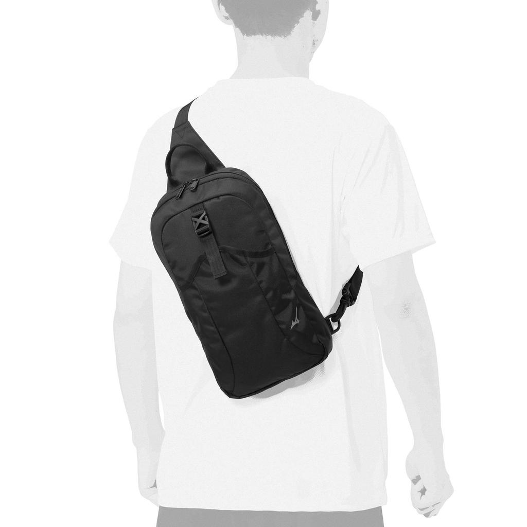 MIZUNO Racquet Sports Tennis Body L18 x W6 x Simple Design with Shoulder 63JMD010 Tennis/Soft Bag, Unisex, H34cm, Strap, Black,