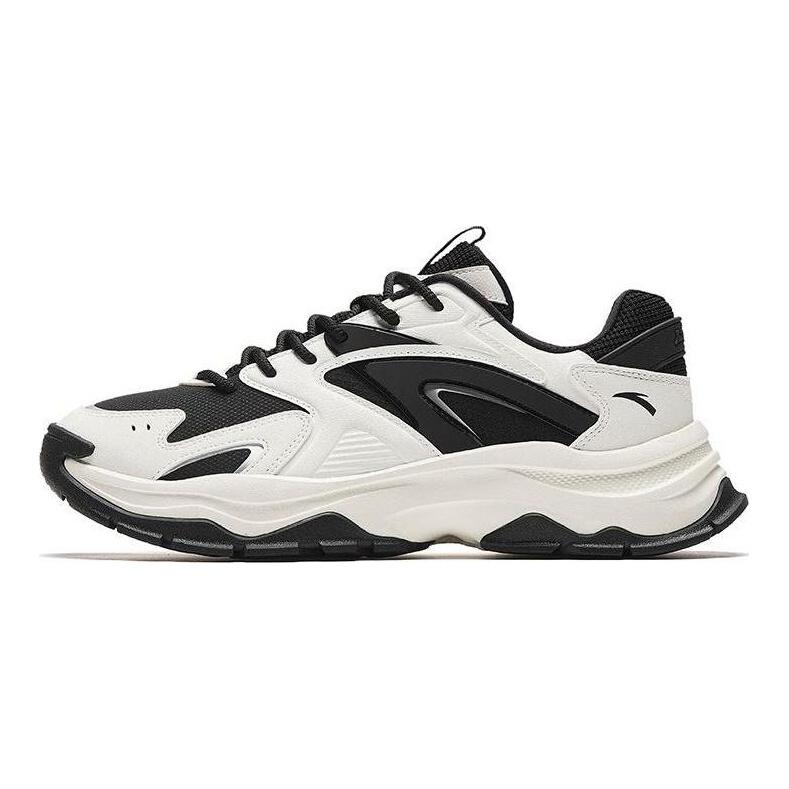 Anta Hot OG 2 Cushioning, Wear Resistant Low Top Chunky Sneakers Men's Black White 912348803-1