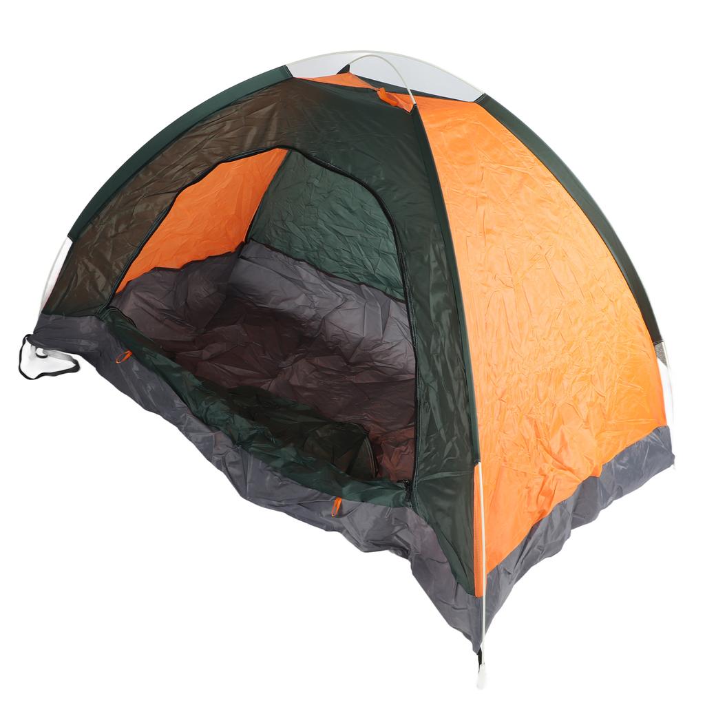 Automatic Setup Tent Large Capacity Waterproof Rainproof Tent for Outdoor Camping Traveling Green and Orange 1‑2 Person