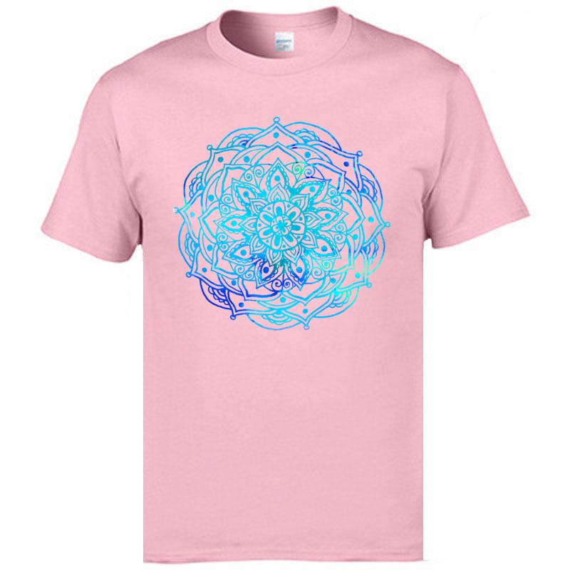 Classic Mandala Pattern Mens Tshirts High Quality Short Sleeve Casual Slim Fit Tops T Shirt Flower Print Buddha OM T-Shirts