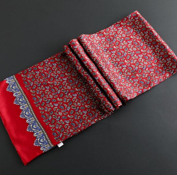 100% Natural Silk Double Layer Cravat Men's Silk Printed Long Scarf Premium Gift for Men 28x160cm