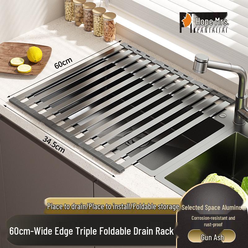 Foldable Silicone Sink Drain Rack for Dish Storage