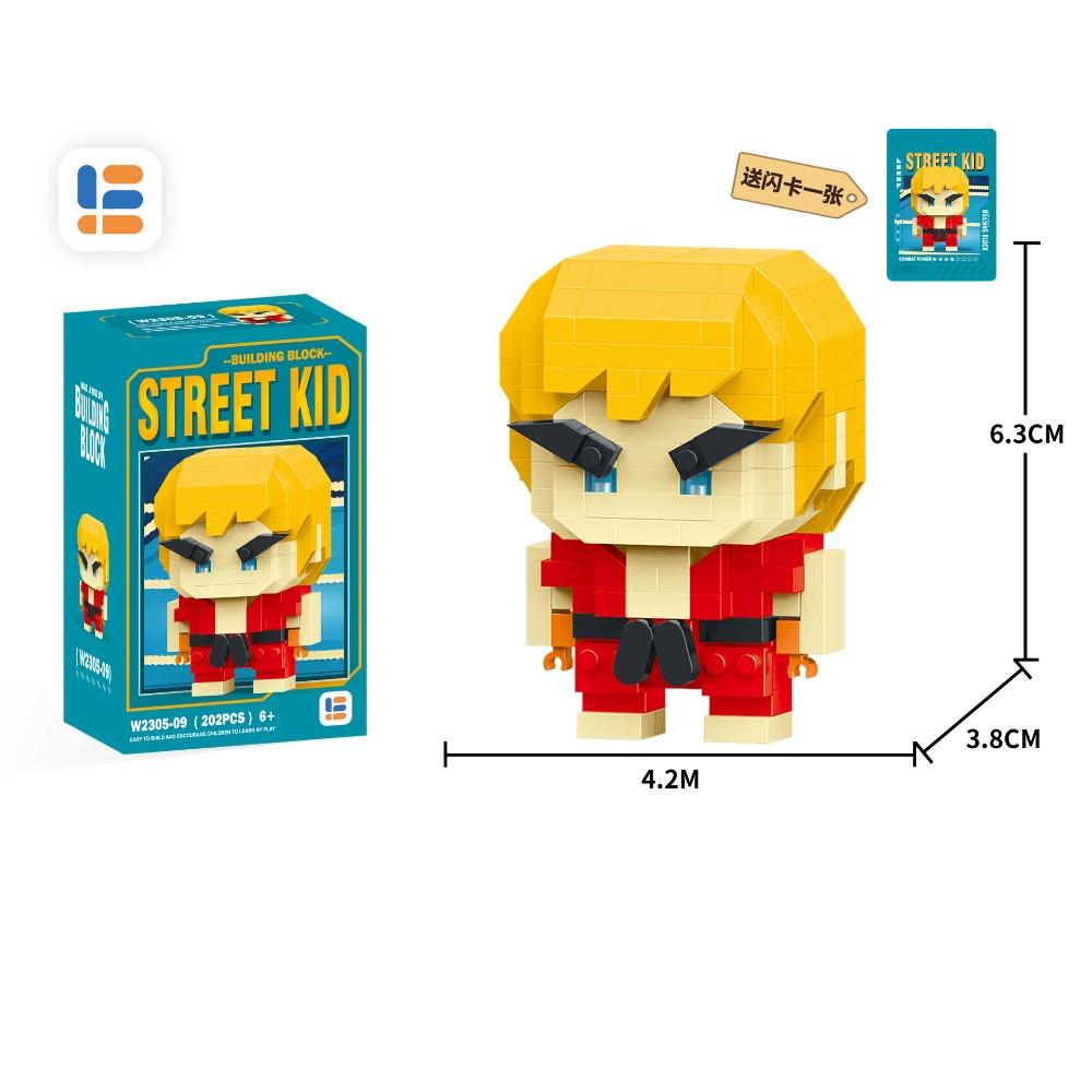 Anime Street Fighter Fighting Game Action Building Blocks KenMasters Hoshi Ryu ABS Kawaii Toys Building Blocks Gift For children