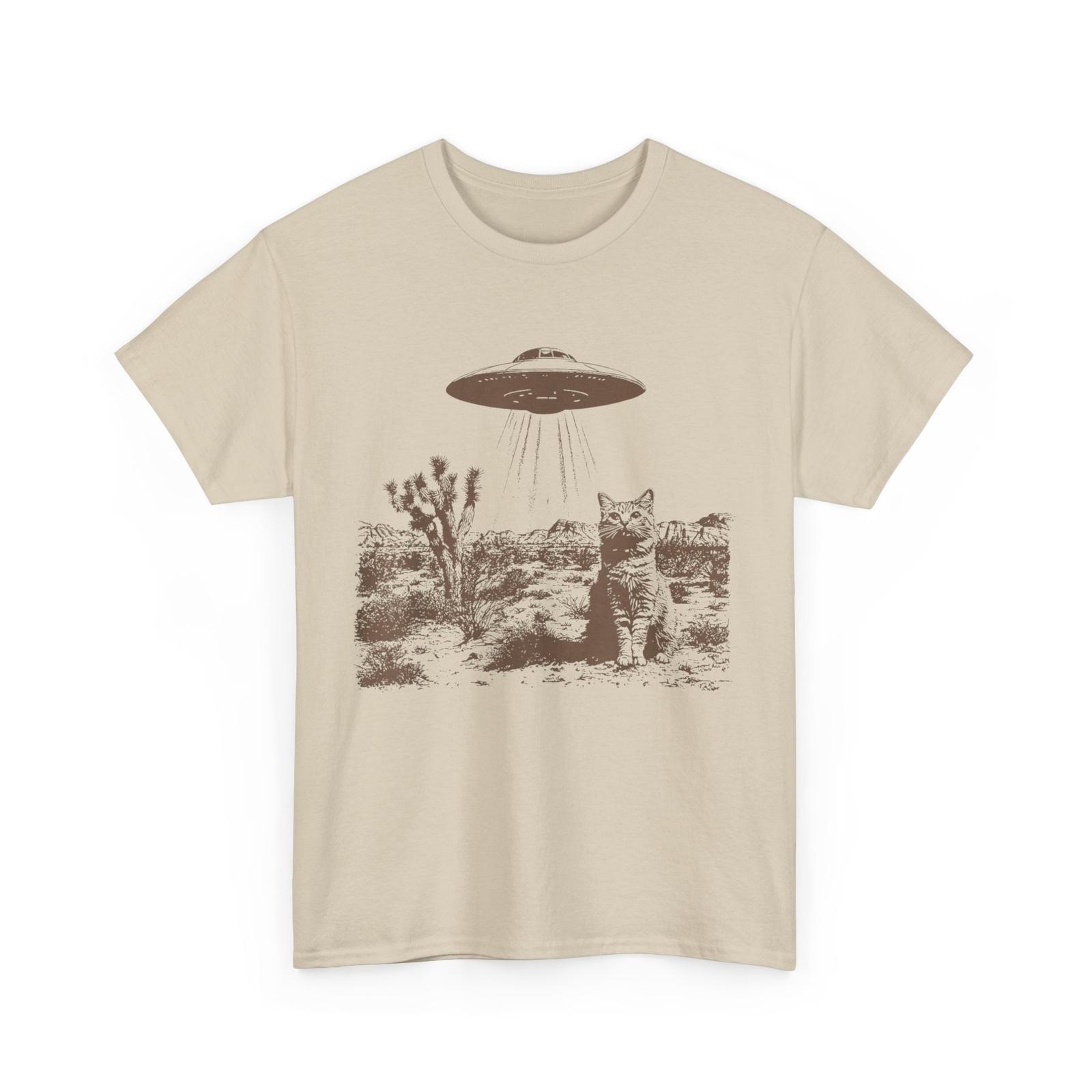 Retro 90s Western Vintage Ufo Cowboy Cat Wild West Kitten T-shirt S