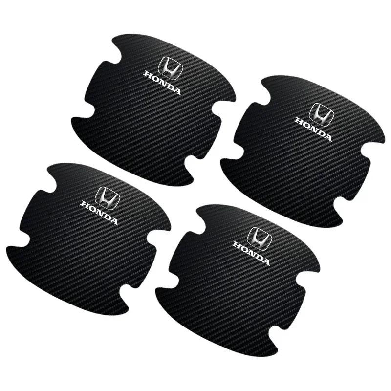 For Honda 4PCS Car Door Handle Protection Sticker Emblem Car Styling For Honda Civic Accord Crider City XRV CRV HRV Inspire Odys
