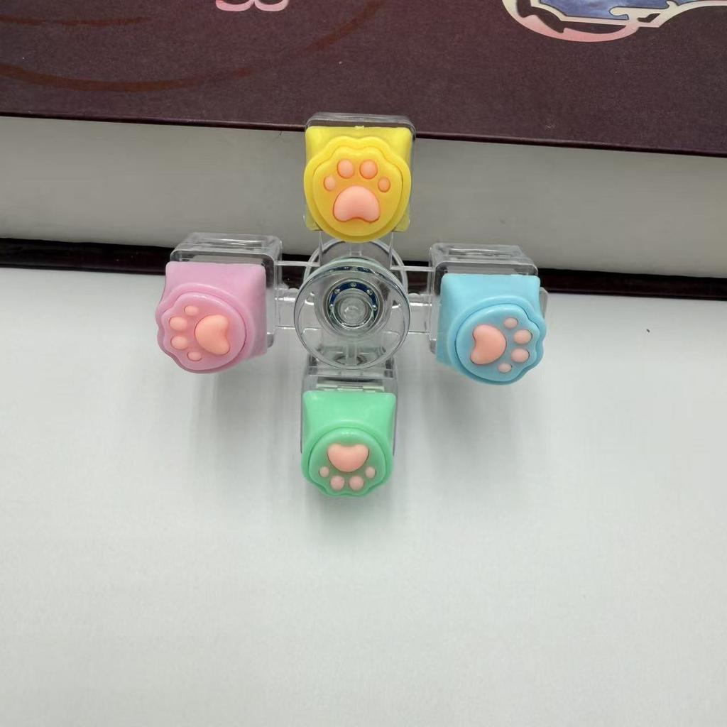 Cat Paw Keycap Keychain Fidget Spinner Mechanical Keyboard Style Stress Relief Toy Portable Keyring for Office Desk Anxiety Gift