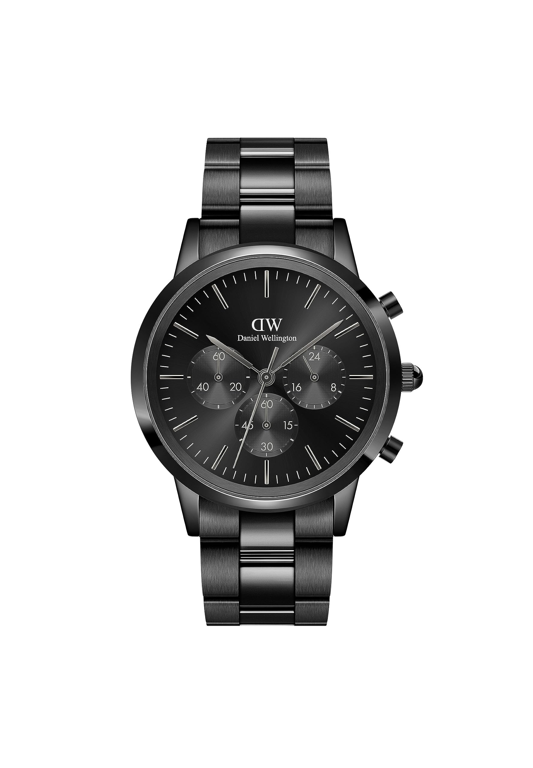 

[Official Shop/2-Year Warranty/] Daniel Wellington Iconic Chronograph 42 Link B Black Sunray Men s Watch, Mechanical Automatic, Luxury Watch, Gift