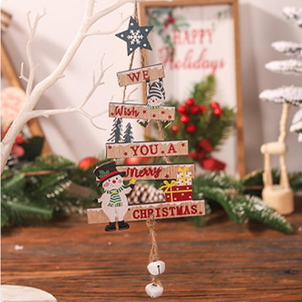 2PCS/SETChristmas Hanging Pendant Wooden Crafts Xmas Tree Wall Ornament Natal Navidad Merry Christmas Decor Happy New Year 2026