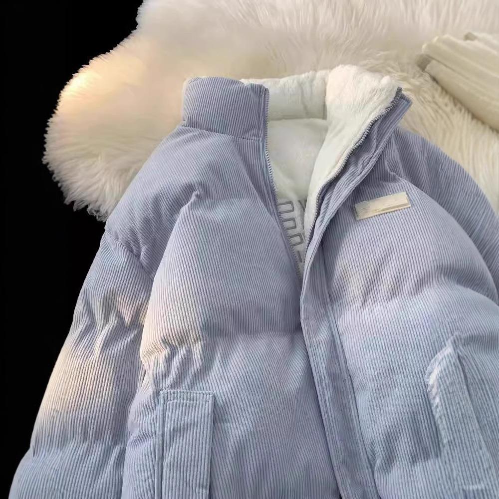 American-style stand-up collar trendy brand cotton-padded coat men's winter corduroy jacket lamb wool loose warm cotton-padded jacket