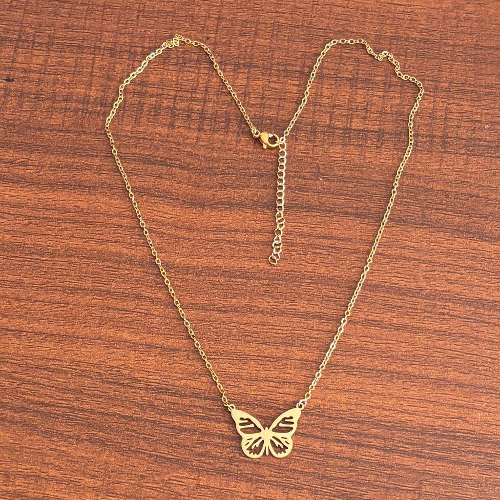 18K Gold Plated Stainless Steel Cute Cat Pendant Necklace for Women