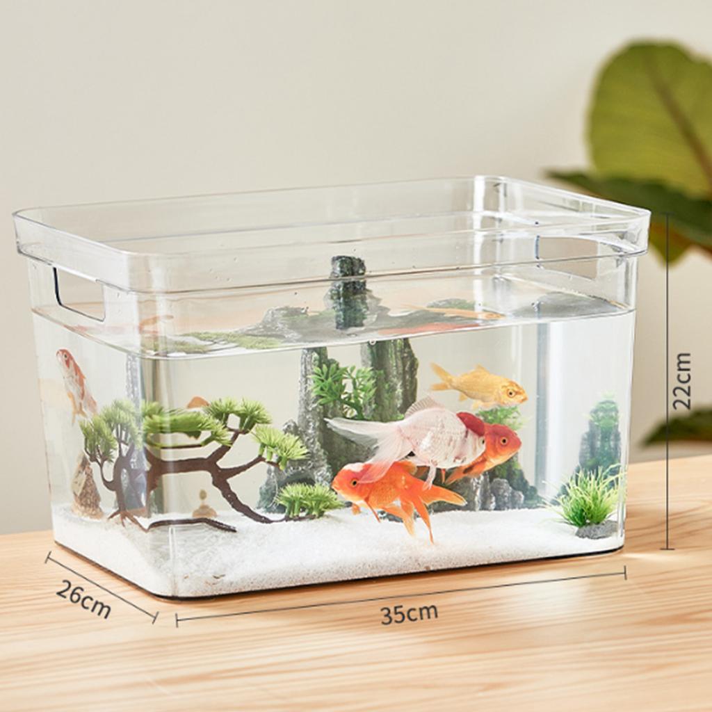 DIY Fish Tank Sturdy Easy To Clean Desktop Clear Aquarium Decoration for Household Living Room