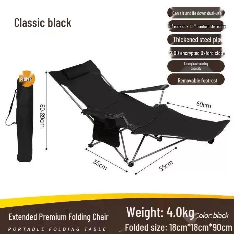 ZISIZ Outdoor Folding Recliner Chair with Footrest