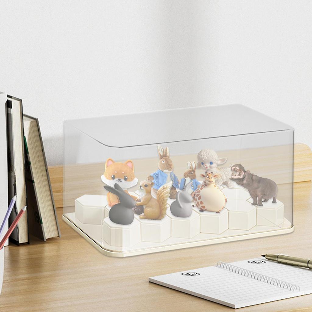 Figure Display Case Clear Display Holder For Figures Detachable Cube Stand Design Boxes For Shelf Corner Bookshelf Miniature