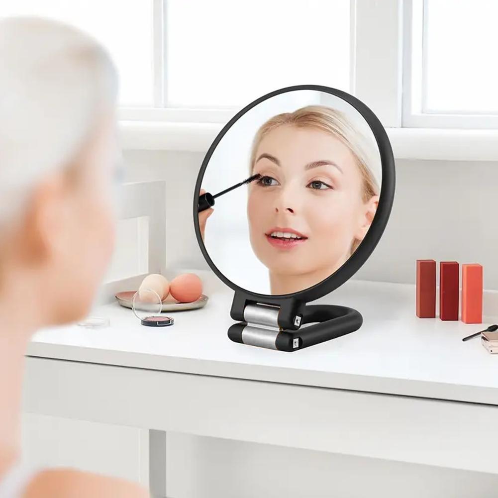 Handheld Makeup Mirrors Double Sided 1X/30X Magnification Portable Folding Makeup Mirror for Travel 360° Adjustable Mirror