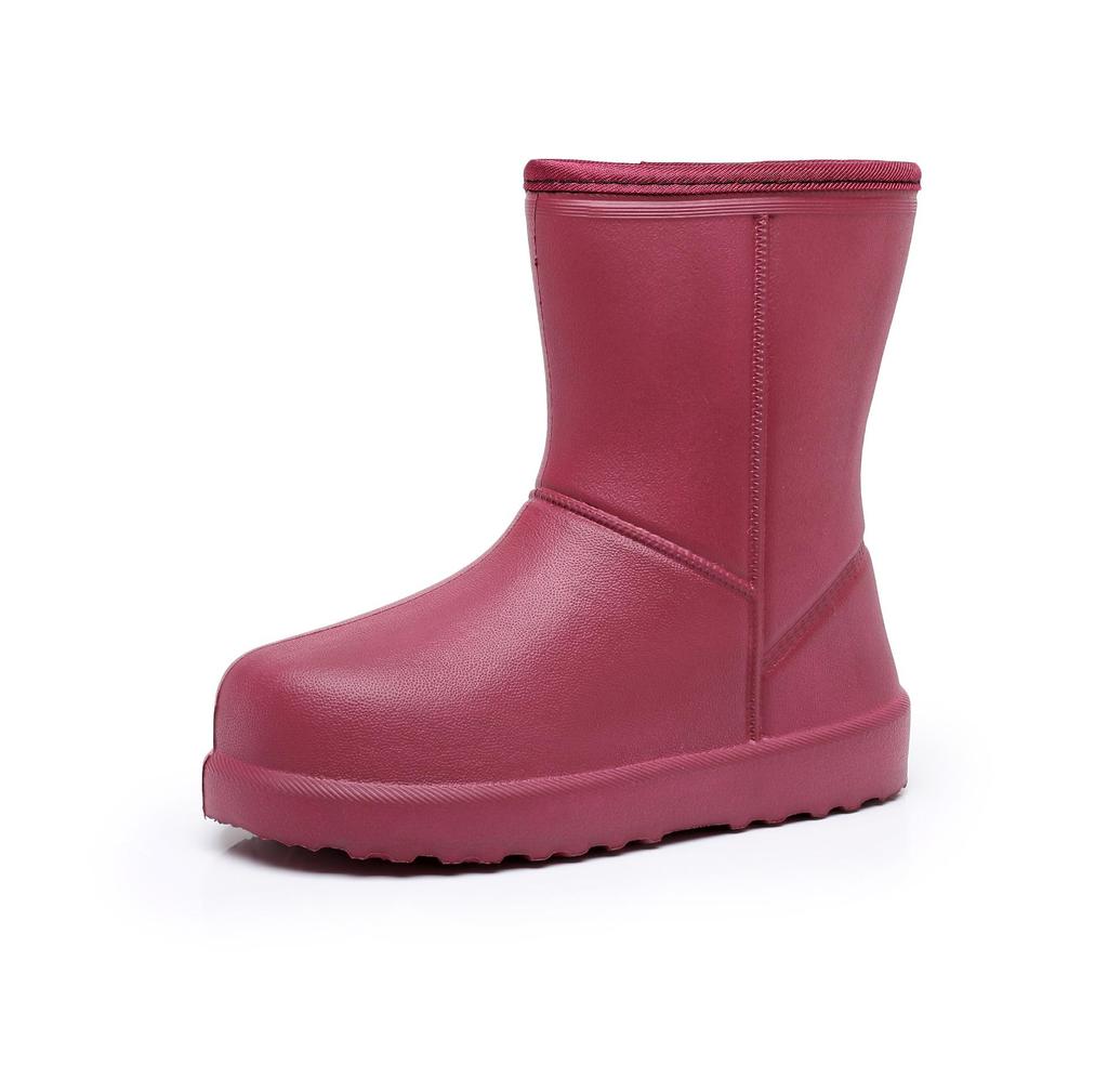 Women's Lightweight EVA Waterproof Non-Slip Cold-Proof Rain Boots with Velvet Lining