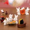 2Pcs/Set Rabbit Ornament Anti-fade Decorate Lightweight Mini Lovely Animal Ornaments for Bedroom