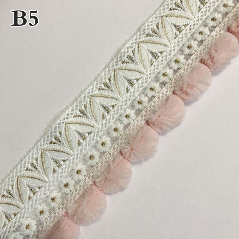 2/4/6 Meter Pompon Kugel Quaste Fransen Spitze Besatz Band Applikation Stoffbesatz Kante Vorhang Sofa Deko DIY Polsterung