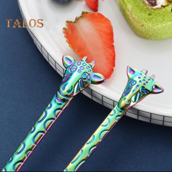 Tea Spoon Exquisite Widely Use Sturdy Novel Cute Giraffe Fork Coffee Spoon for Home