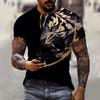 Men's T-shirt with Animal Tiger Pattern 3D Printed Top Summer Lion Women's Street Fashion T-shirt